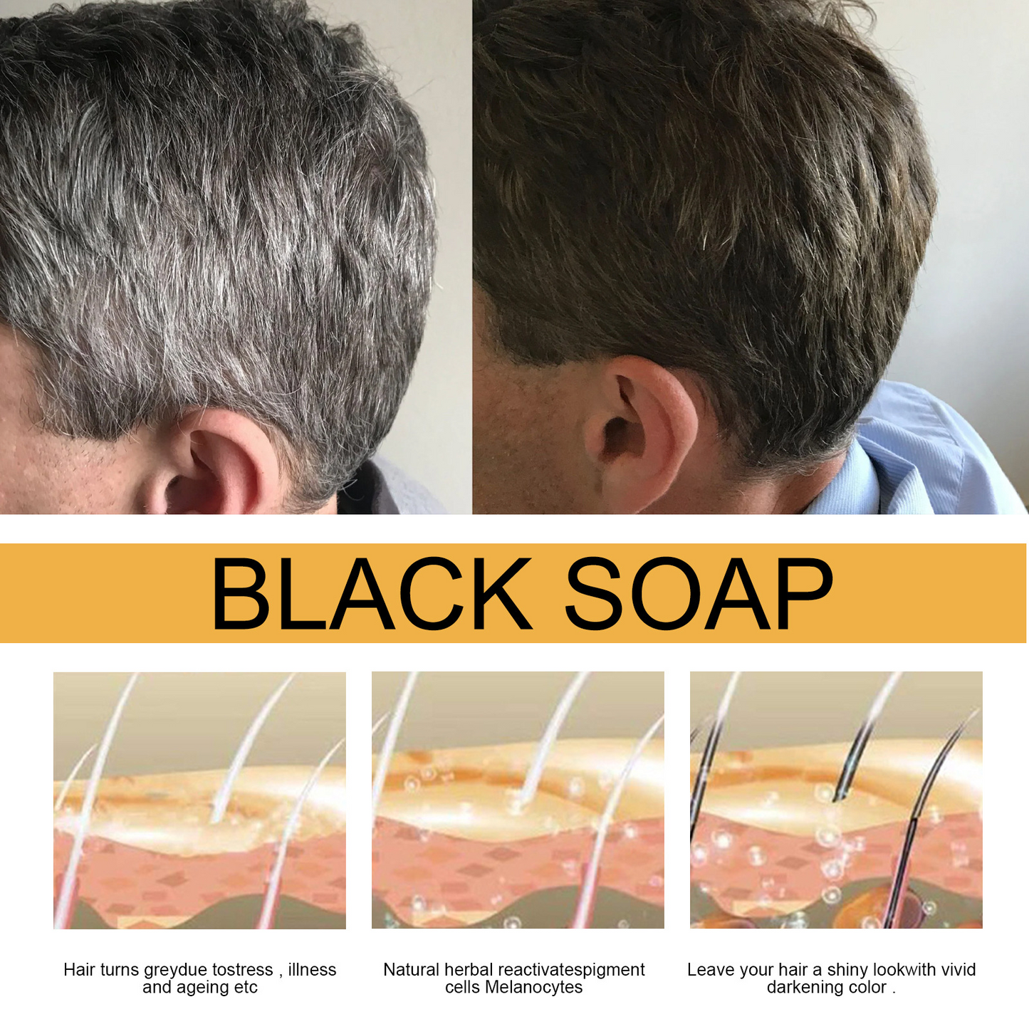 Dense Black Hair Strengthening Shampoo Bar