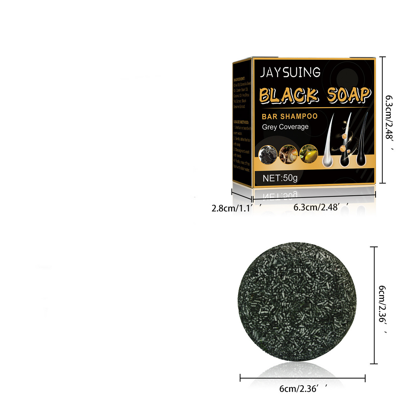 Dense Black Hair Strengthening Shampoo Bar
