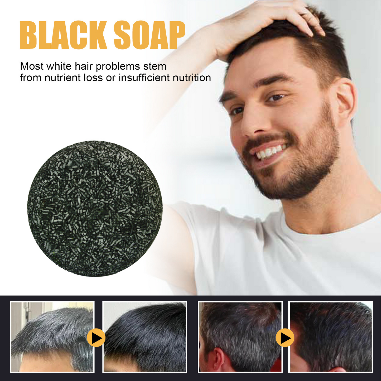 Dense Black Hair Strengthening Shampoo Bar