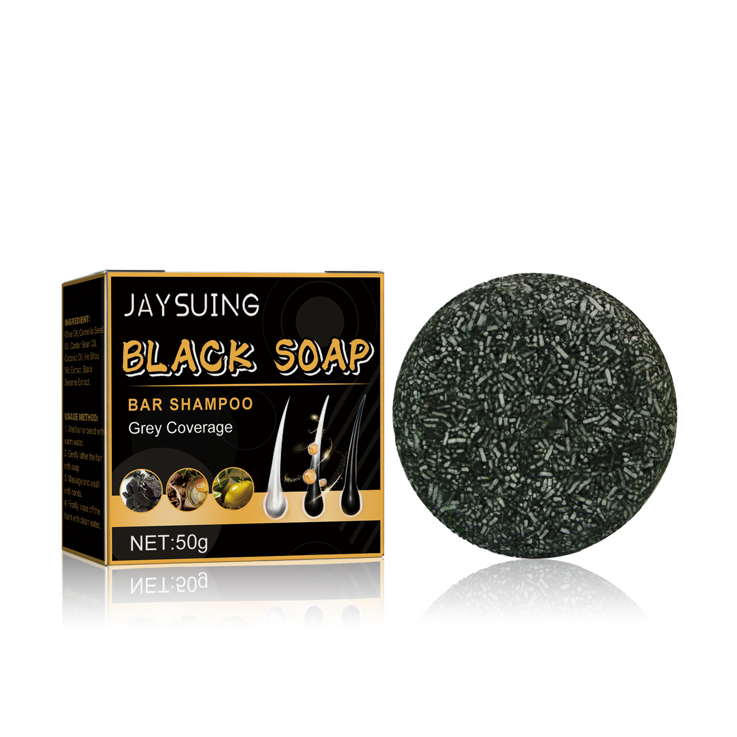 Dense Black Hair Strengthening Shampoo Bar